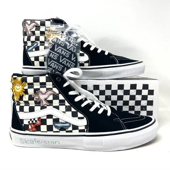 💖MEGA SALE💖Vans Sk8 Hi Men  Checkered Black White Skate Sun   VN0A5FCC89C - Picture 3 of 11